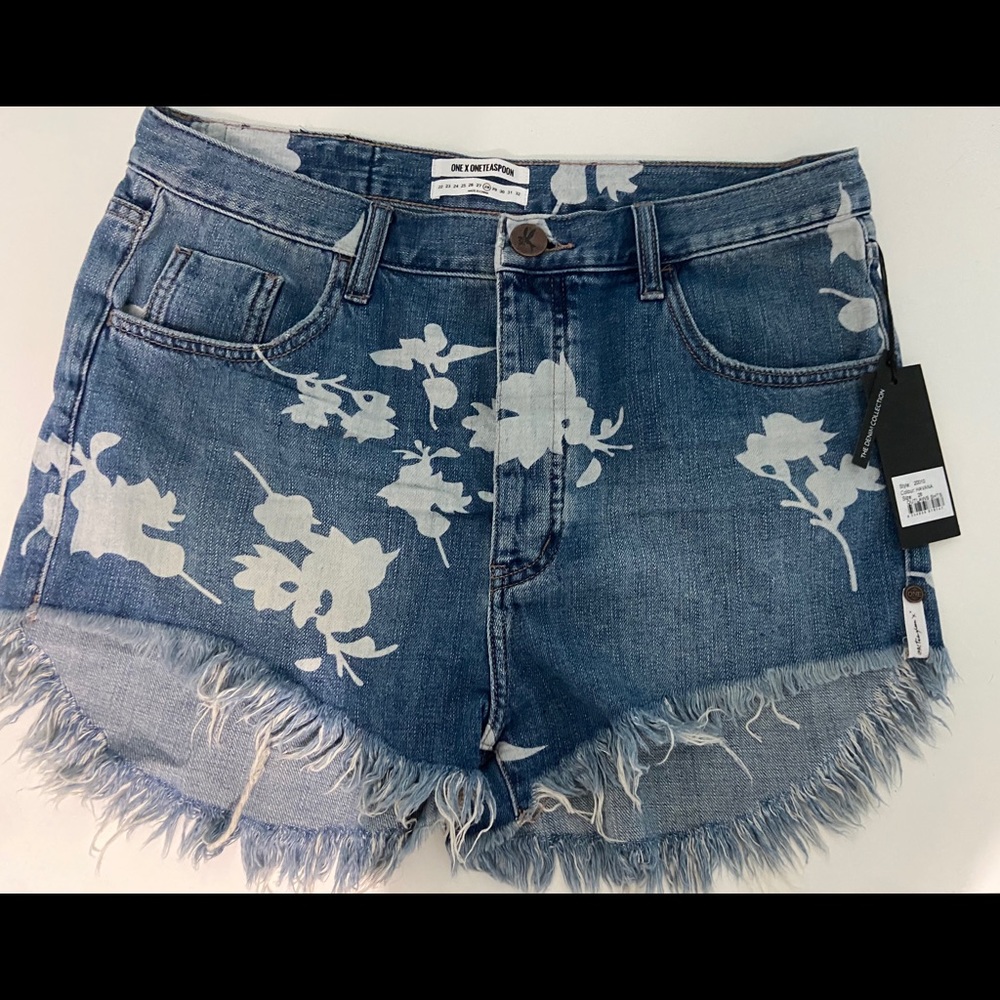 One Teaspoon Nwt Outlaws Frayed Hem Denim Shorts